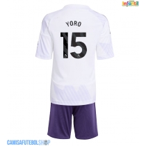 Camisa de time de futebol Manchester United Leny Yoro #15 Replicas 2º Equipamento Infantil 2025-26 Manga Curta (+ Calças curtas)